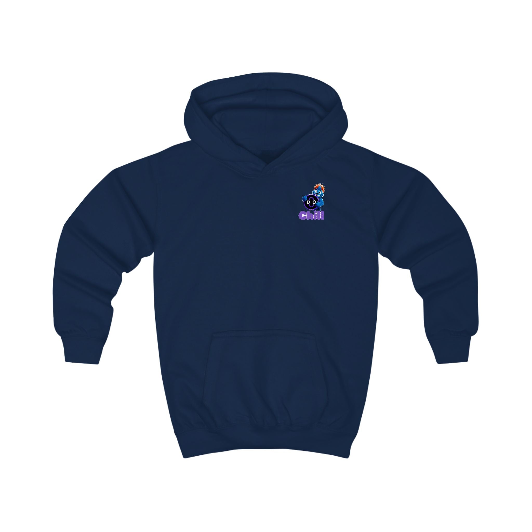 Do Chill Kids Hoodie — Cute Blue Monster "Chill" Graphic Pullover for Children