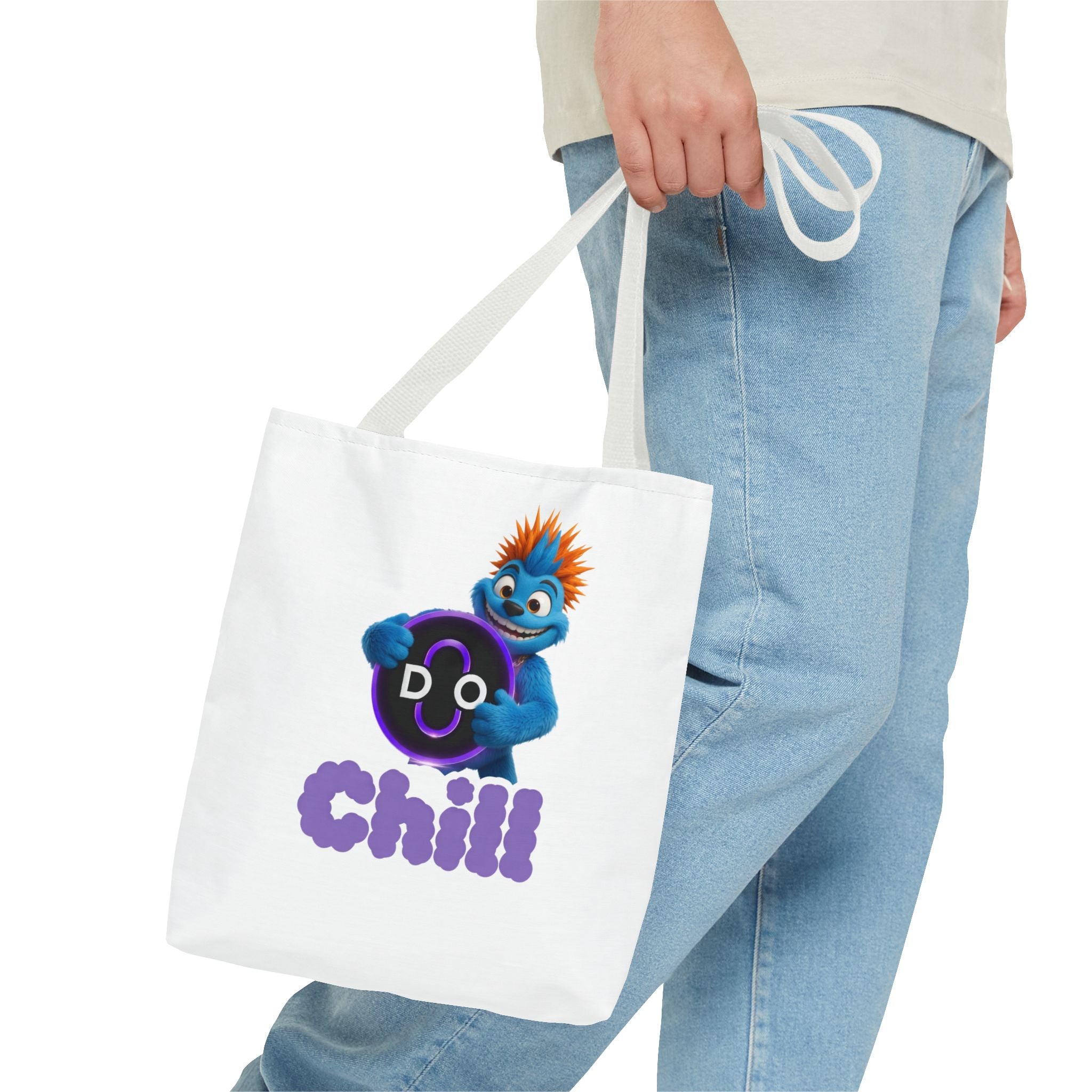 Do Chill Tote Bag — Cute Blue Monster Graphic Tote