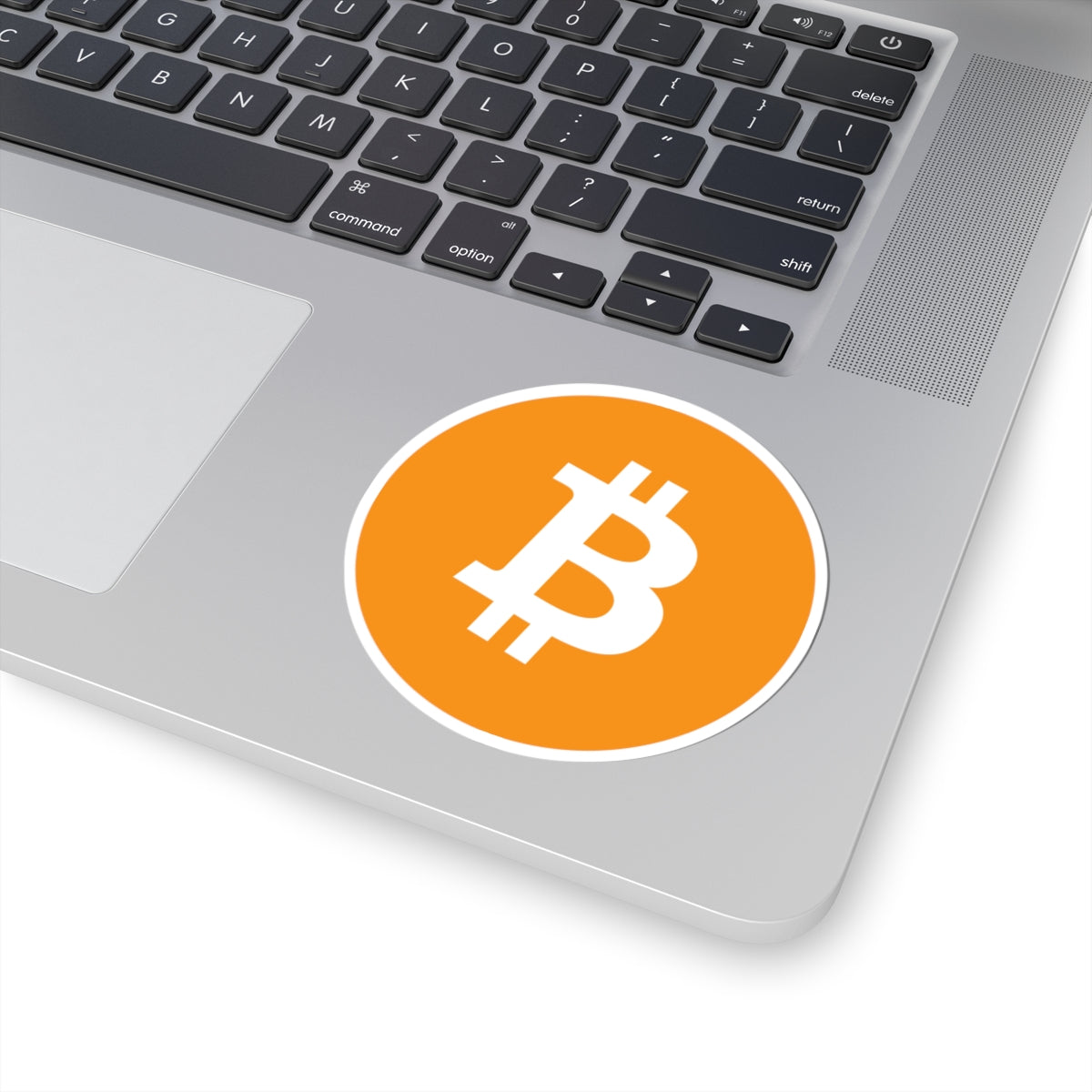 Bitcoin Logo Kiss-Cut Sticker — Orange BTC Cryptocurrency Decal