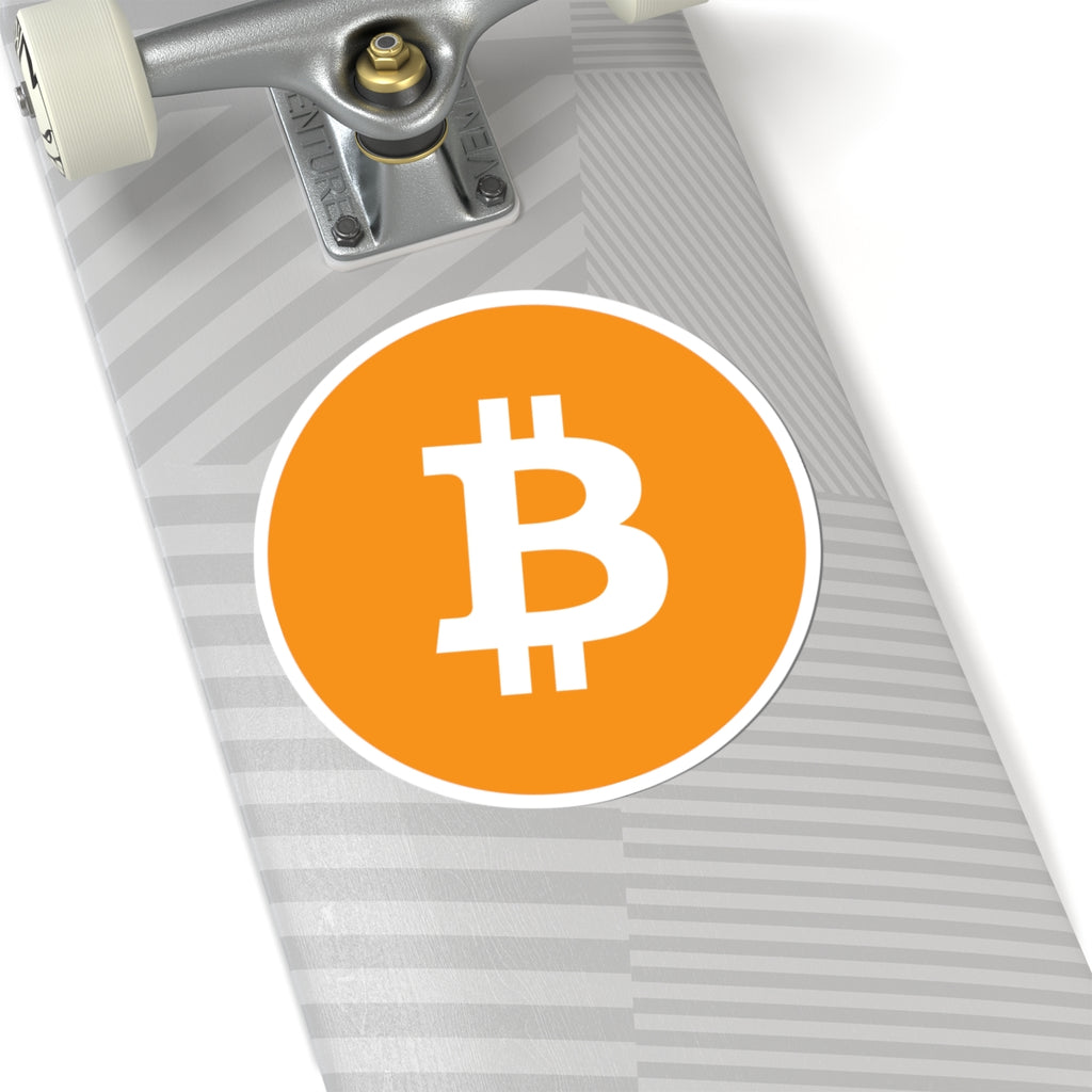 Bitcoin Logo Kiss-Cut Sticker — Orange BTC Cryptocurrency Decal
