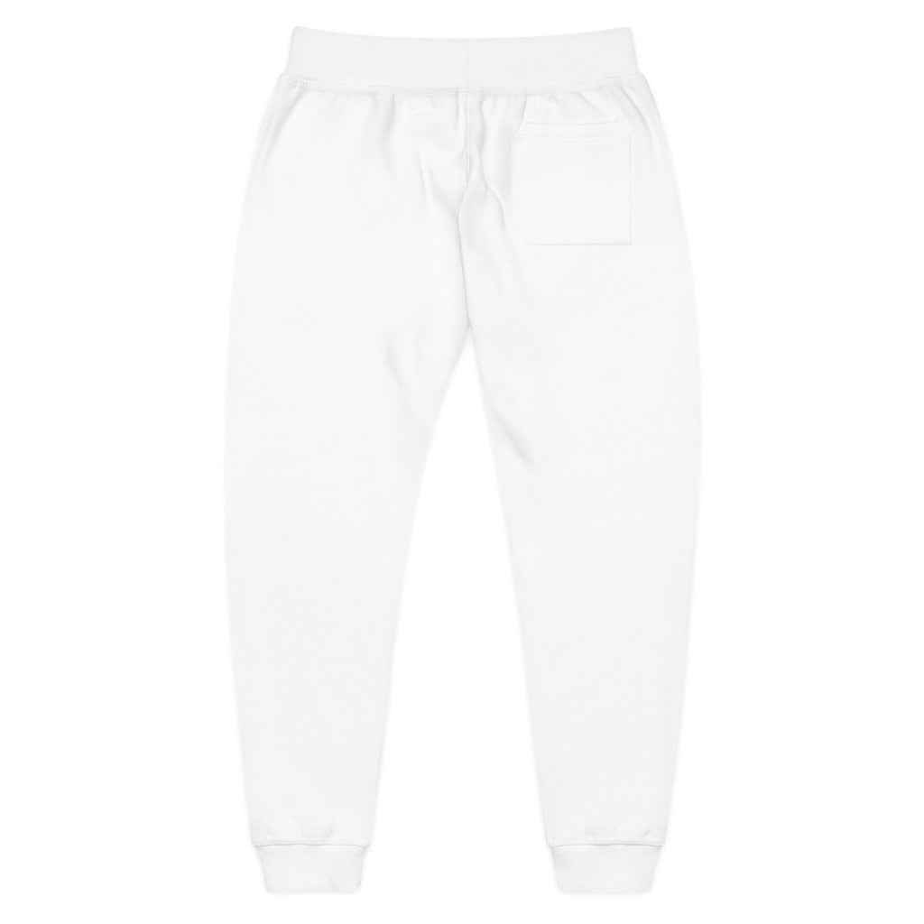 Embroidered DO Chill Monster 'Cozy Vibes' Fleece Sweatpants — Soft White Joggers