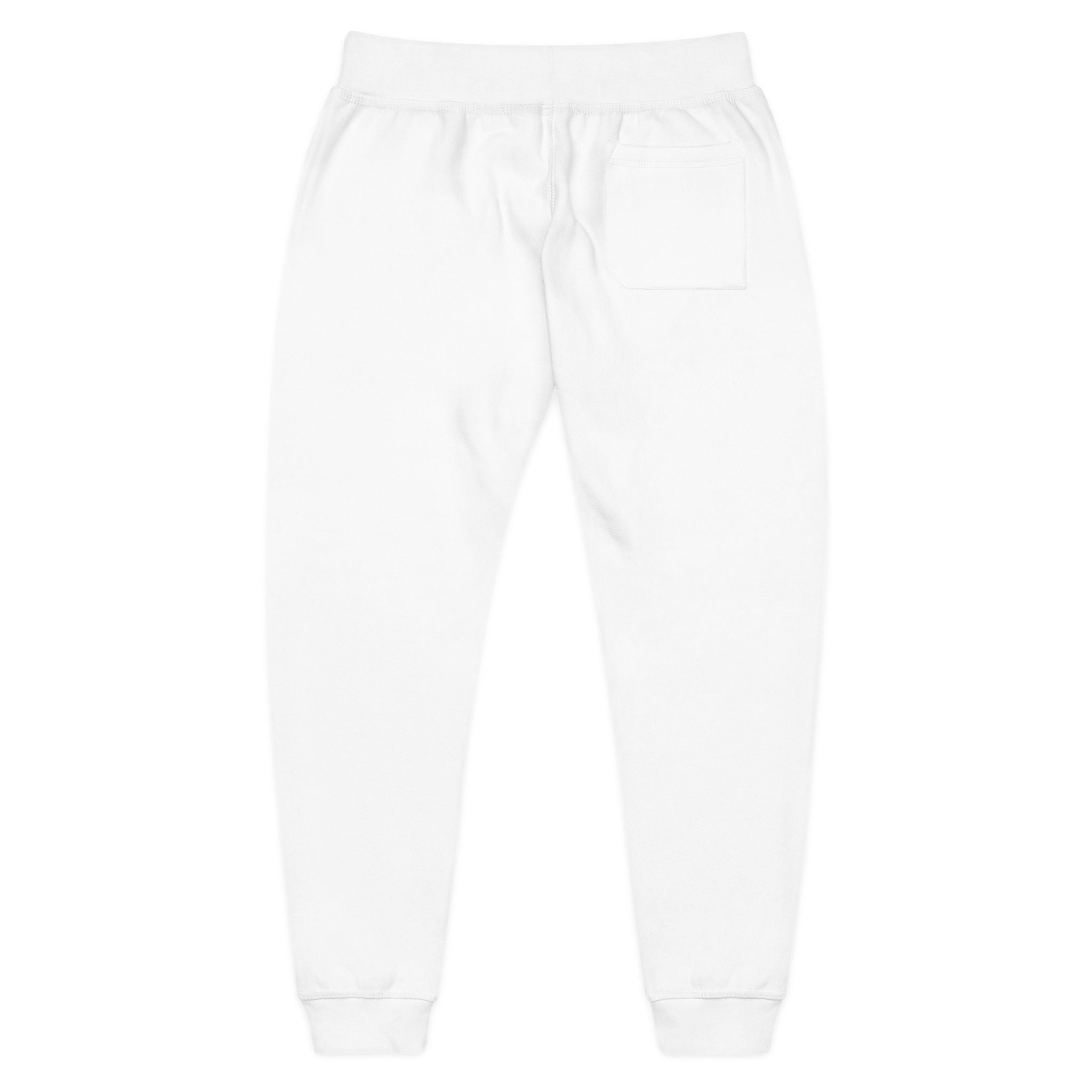 Embroidered DO Chill Monster 'Cozy Vibes' Fleece Sweatpants — Soft White Joggers
