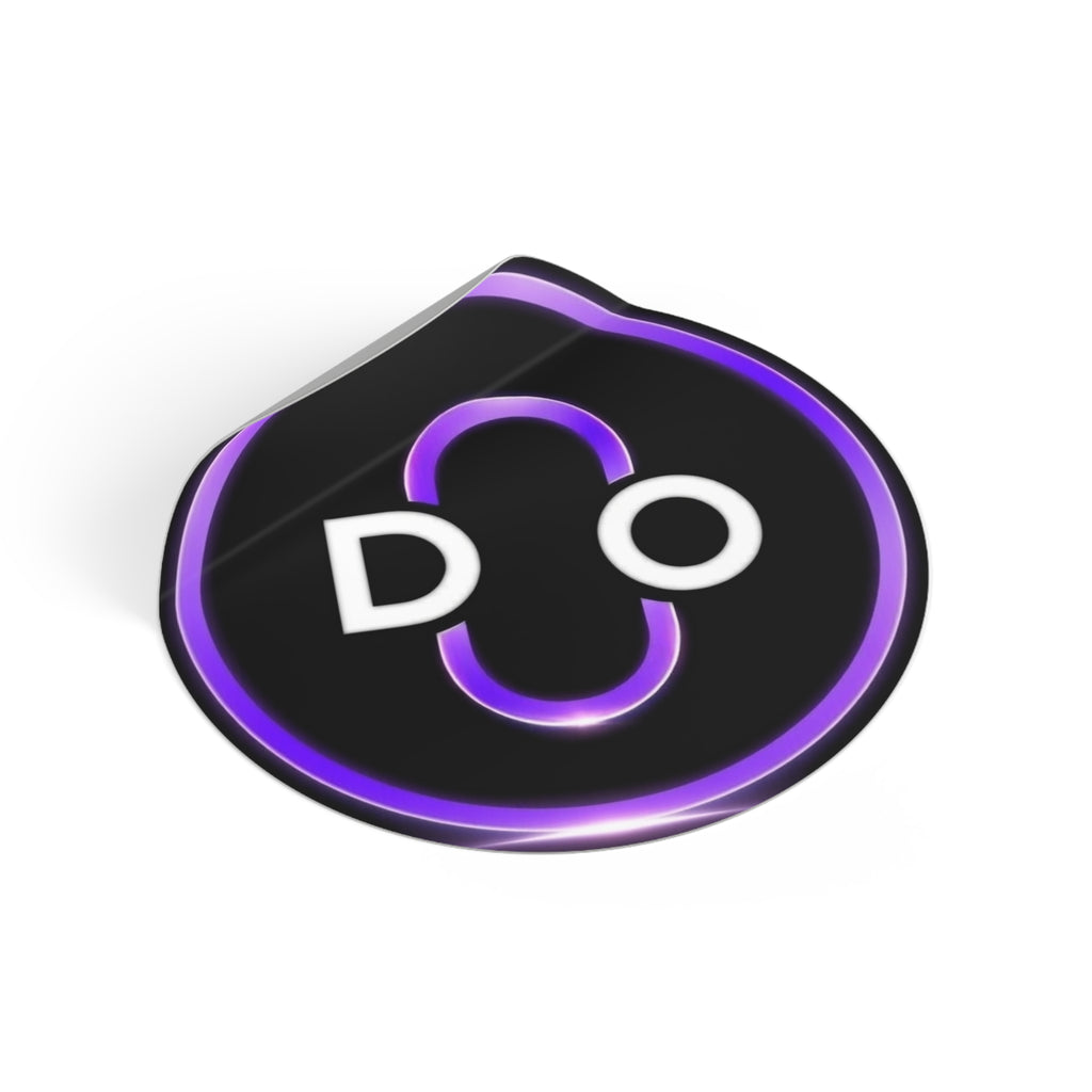 Do Round Vinyl Sticker — Minimal Purple 'DO' Logo Sticker