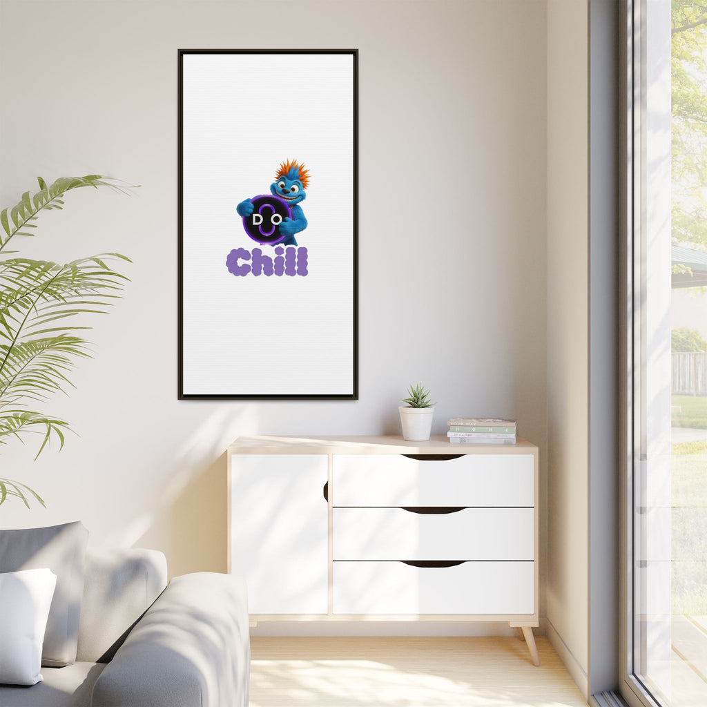 Do Chill Canvas Print — Framed Matte Wall Art (Colorful Cartoon Character)