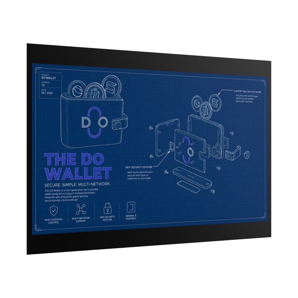 Rolled Poster — 'The DO Wallet' Blueprint Tech Wall Art